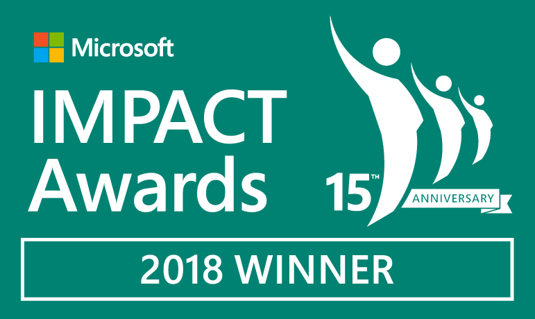 IMPACTAwards 2018Winner badge teal