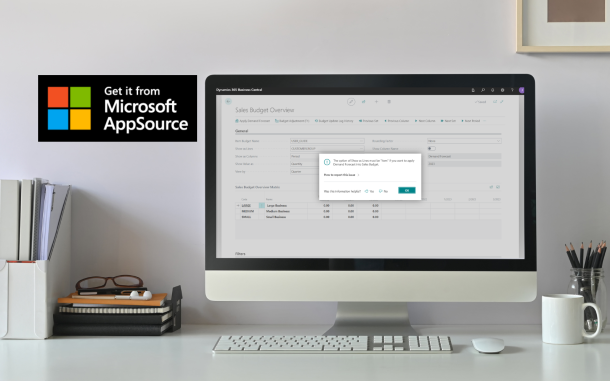 Image of computer on desk displaying the Sales and Operations Planning app
