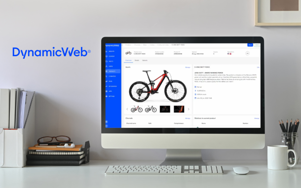 Image of computer on desk displaying the DynamicWeb app
