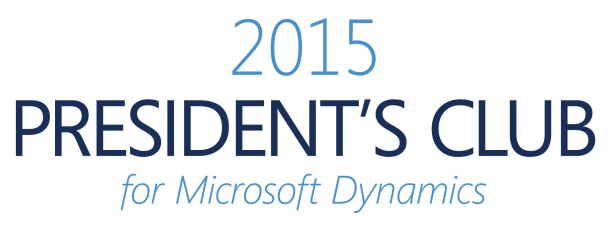2015 President's Club for Microsoft Dynamics Award Image