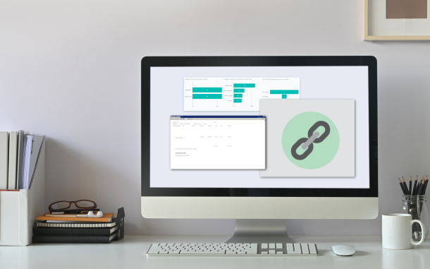 Image of computer on desk with Integration Applet