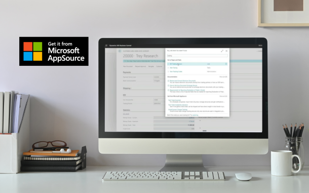 Image of computer on desk displaying the EDI 365 app