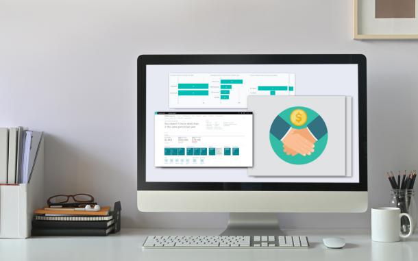 Image of computer on desk displaying the Supply Chain Accelerator app
