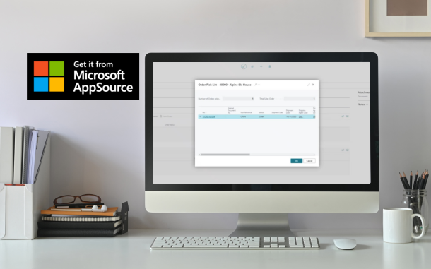 Image of computer on desk displaying the Shipment Builder app