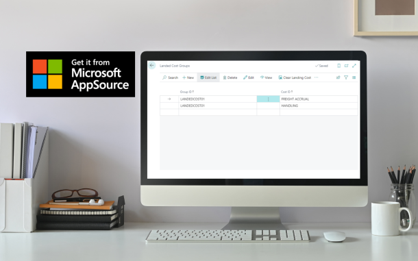 Image of computer on desk displaying the Landed Cost Validator app