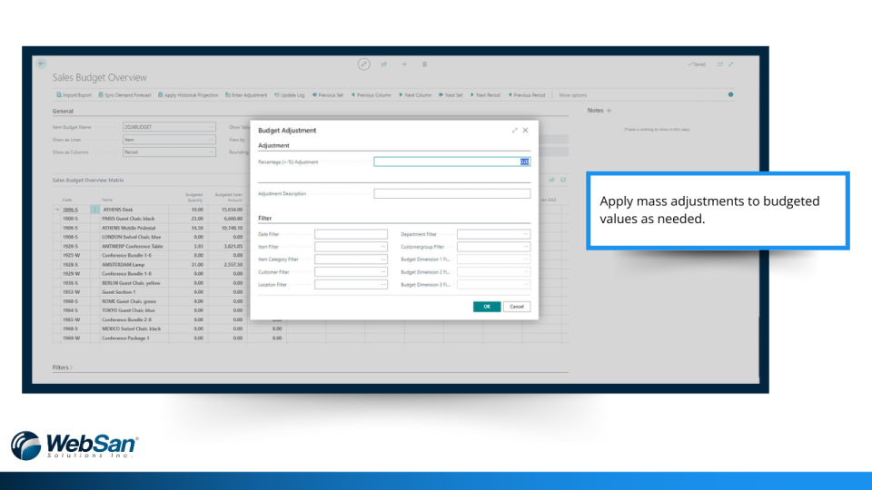 Screenshot highlighting S&OP app